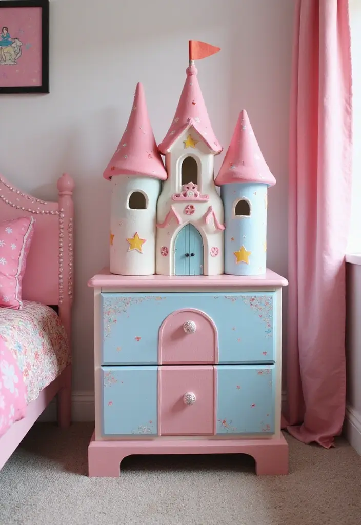 25 Disney Princess Bedroom Ideas That Feel Magical and Sweet - 9. Whimsical Nightstands