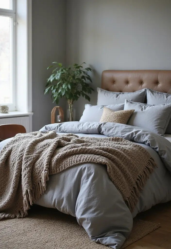 25 Gray Comforter Bedroom Ideas That Feel Calm & Neutral - 12. Gray Comforter with Mixed Textures