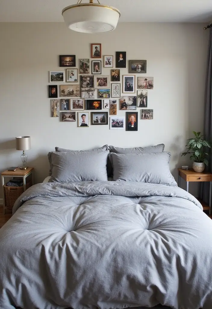 25 Gray Comforter Bedroom Ideas That Feel Calm & Neutral - 25. Gray Comforter with Personal Touches