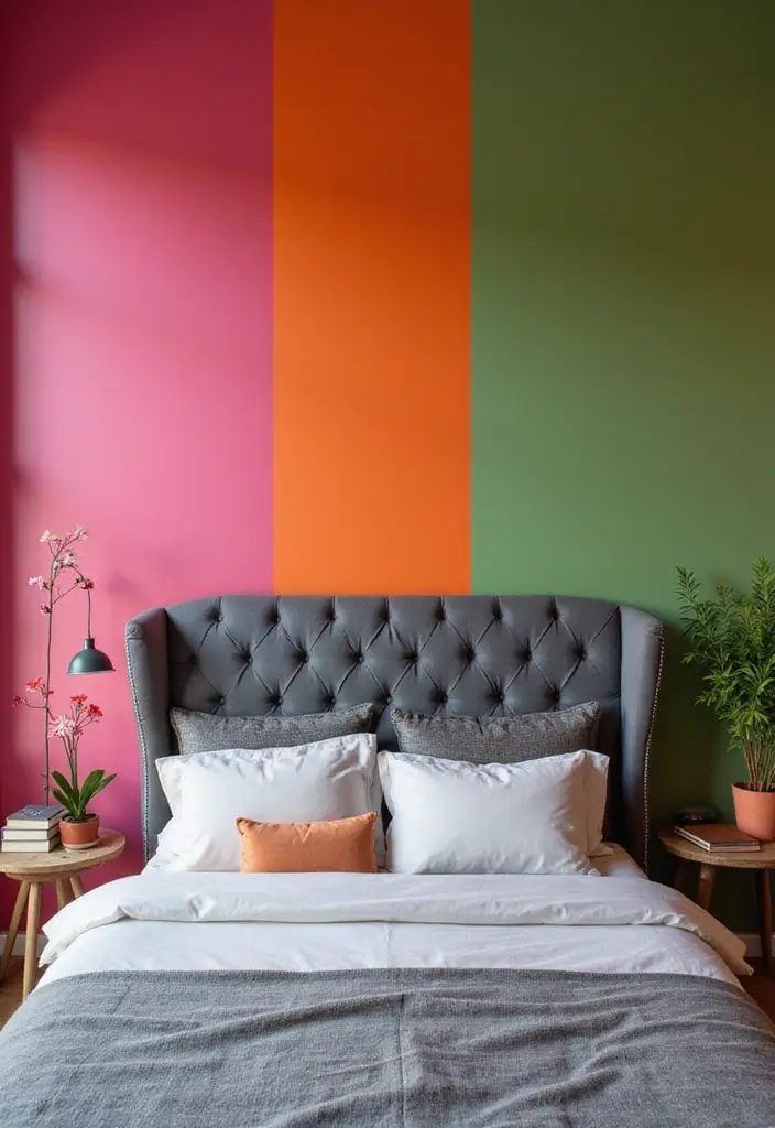25 Grey Headboard Bedroom Ideas That Feel Classy and Versatile - 13. Bold Contrast