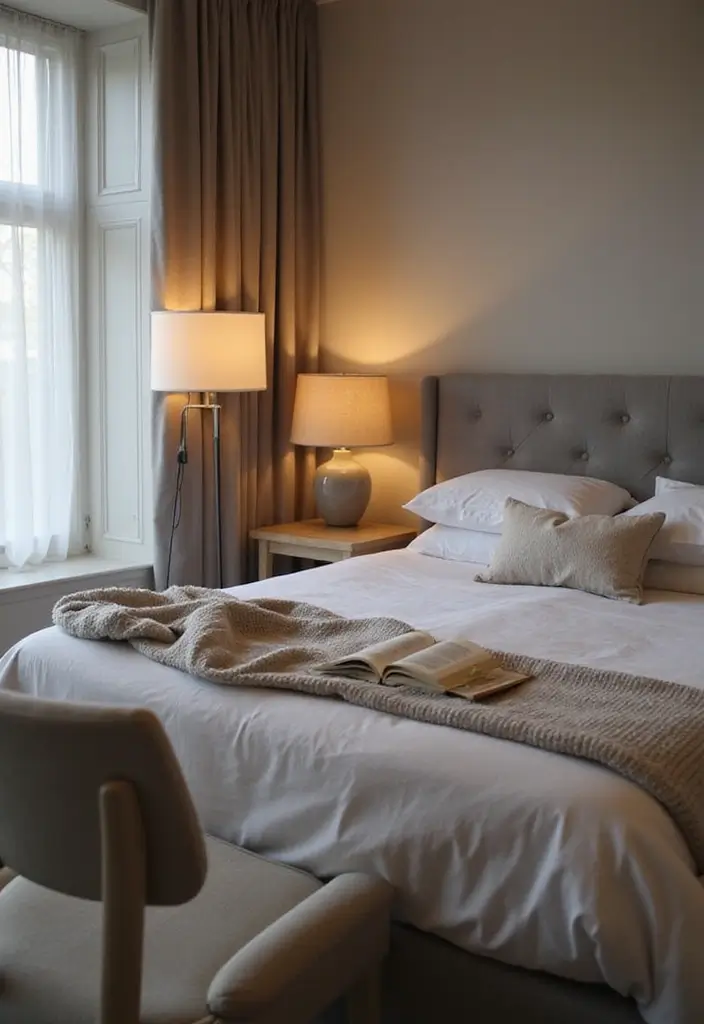 25 Grey Headboard Bedroom Ideas That Feel Classy and Versatile - 25. Cozy Reading Nook