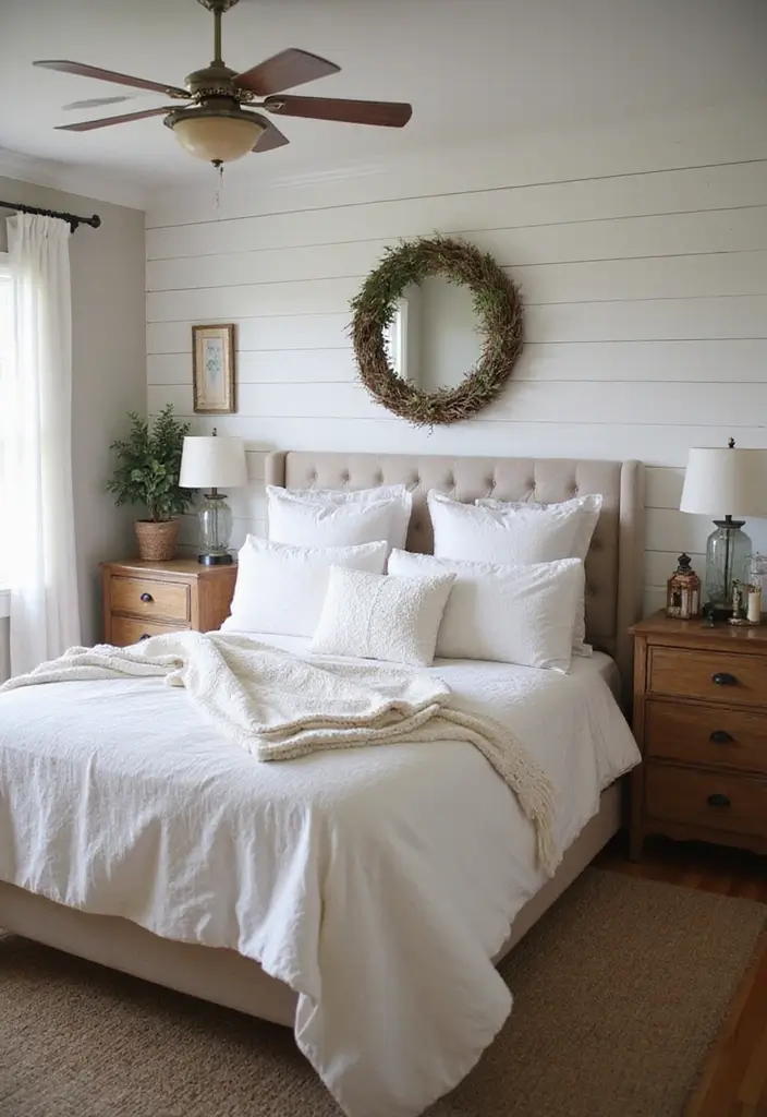 25 Joanna Gaines Bedroom Ideas That Feel Farmhouse & Cozy - 1. Shiplap Elegance