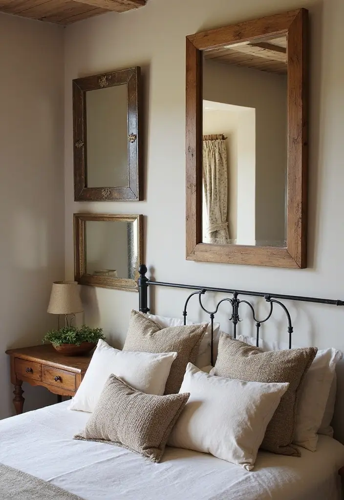 25 Joanna Gaines Bedroom Ideas That Feel Farmhouse & Cozy - 10. Rustic Mirrors