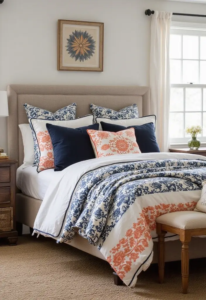25 Joanna Gaines Bedroom Ideas That Feel Farmhouse & Cozy - 12. Statement Bedding