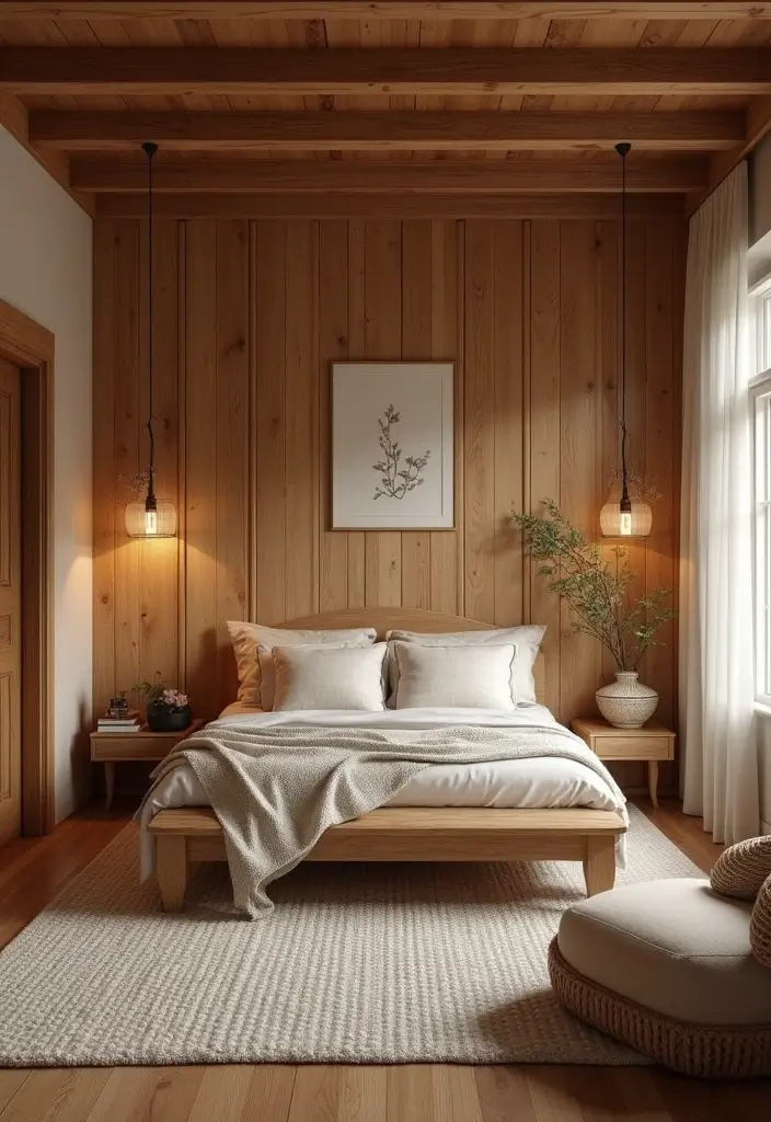 25 Joanna Gaines Bedroom Ideas That Feel Farmhouse & Cozy - 14. Warm Wood Finishes