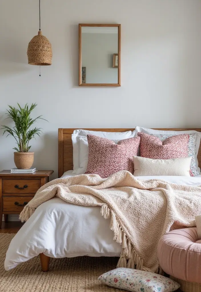 25 Joanna Gaines Bedroom Ideas That Feel Farmhouse & Cozy - 17. Play with Patterns