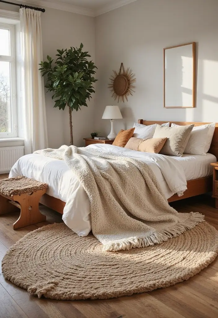 25 Joanna Gaines Bedroom Ideas That Feel Farmhouse & Cozy - 23. Warmth with Rugs