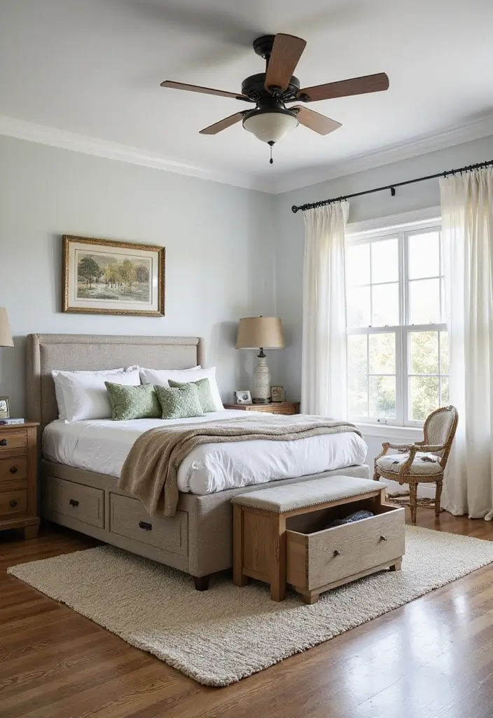 25 Joanna Gaines Bedroom Ideas That Feel Farmhouse & Cozy - 7. Functional Furniture
