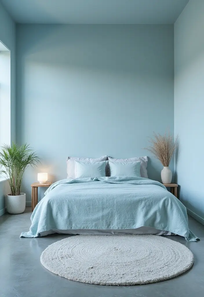 25 Light Blue Aesthetic Bedroom Ideas That Feel Fresh and Clean - 8. Serene Spa Retreat