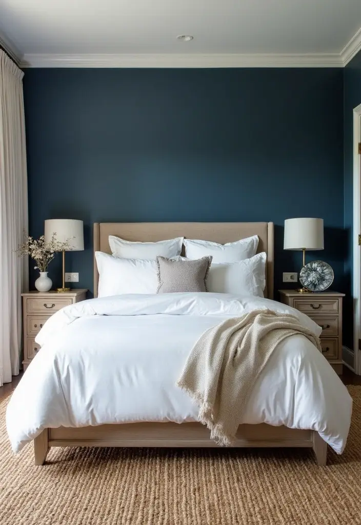 25 Navy Blue Bedroom Ideas That Are Classic and Relaxing - 1. Serene Coastal Vibes