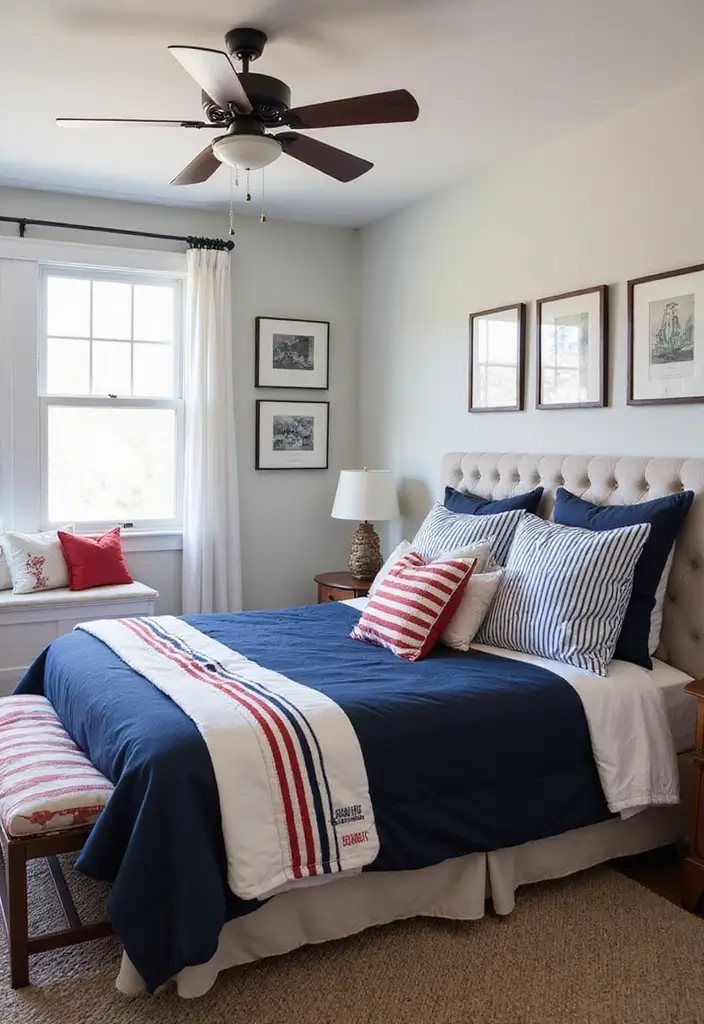 25 Navy Blue Bedroom Ideas That Are Classic and Relaxing - 4. Nautical Escape