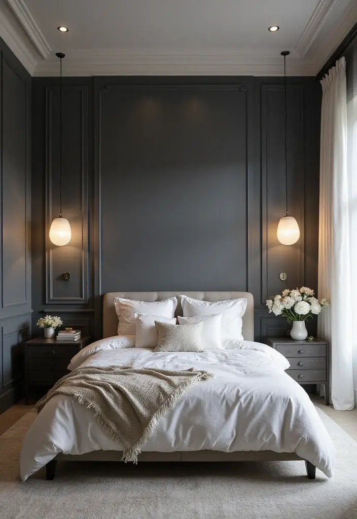 25 Paint Ideas for Bedroom That Completely Transform Your Space - 14. Elegant Charcoal
