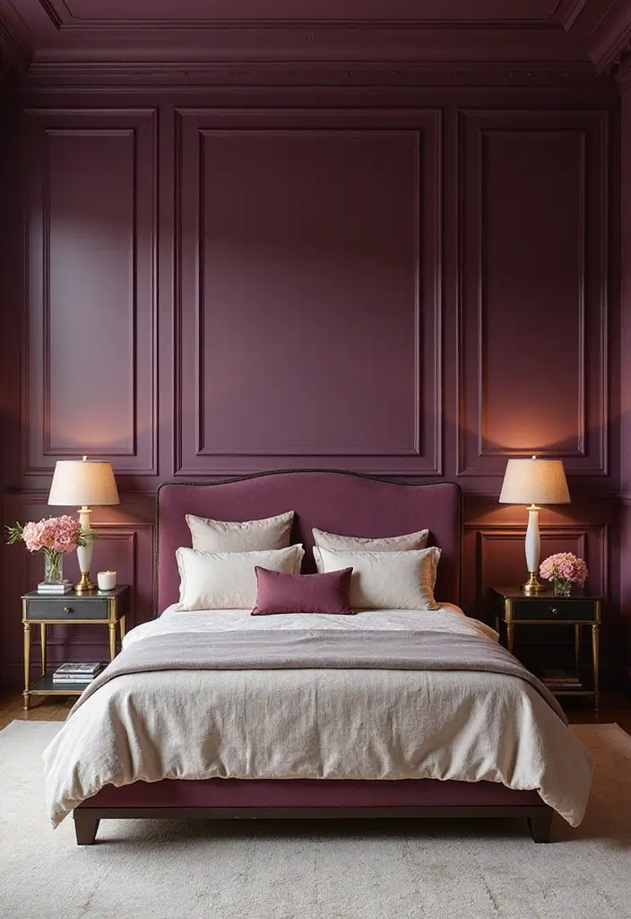 25 Paint Ideas for Bedroom That Completely Transform Your Space - 16. Stylish Plum
