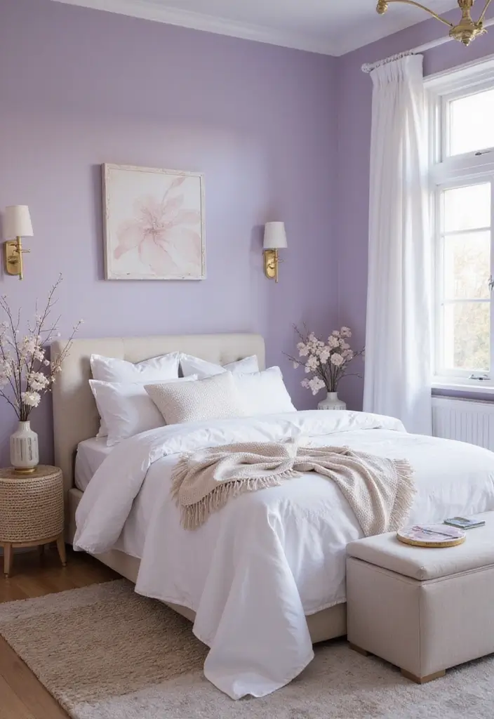 25 Paint Ideas for Bedroom That Completely Transform Your Space - 3. Soft Lavender