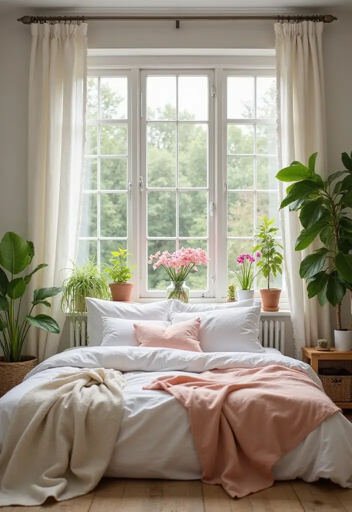 25 Pink Bedroom Ideas for Adults That Feel Romantic and Refined - 12. Incorporate Nature