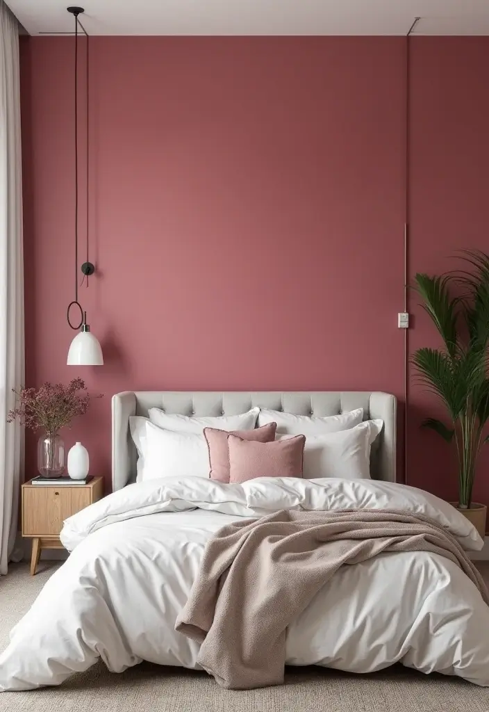 25 Pink Bedroom Ideas for Adults That Feel Romantic and Refined - 14. Accent Walls
