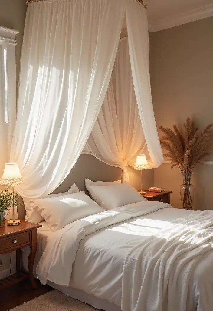 25 Pink Bedroom Ideas for Adults That Feel Romantic and Refined - 22. Dreamy Bed Canopy