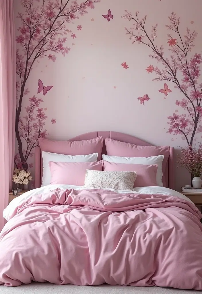 25 Pink and Purple Bedroom Ideas That Feel Fun and Dreamy - 15. Nature-Inspired Decor