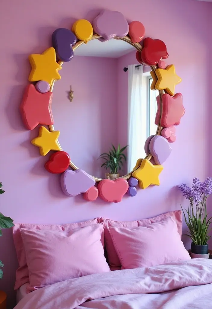 25 Pink and Purple Bedroom Ideas That Feel Fun and Dreamy - 24. Enchanted Wall Mirrors