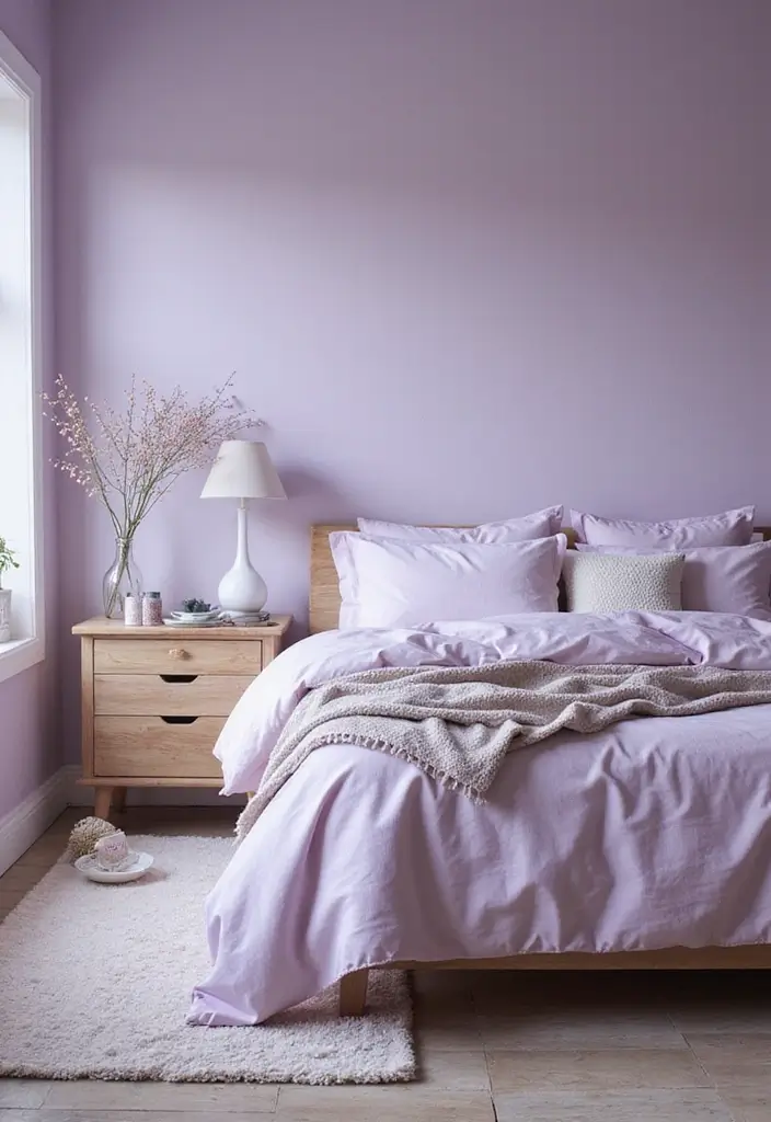 25 Room Painting Ideas Bedroom Aesthetic That Feel Calm & Trendy - 17. Ethereal Soft Lilac