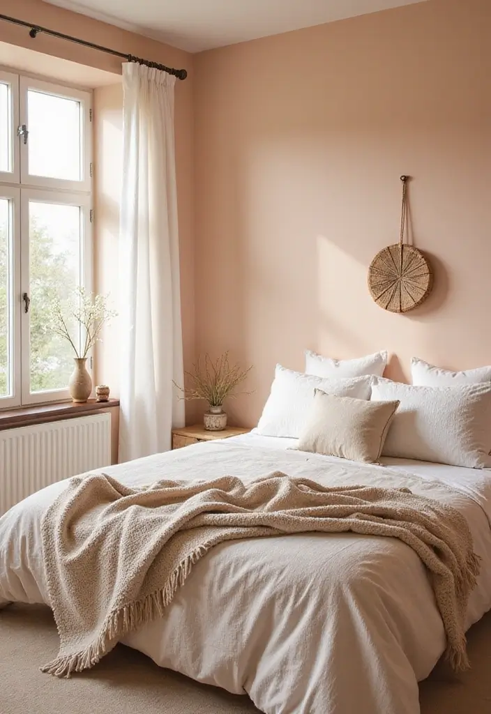 25 Room Painting Ideas Bedroom Aesthetic That Feel Calm & Trendy - 24. Breezy Light Peach