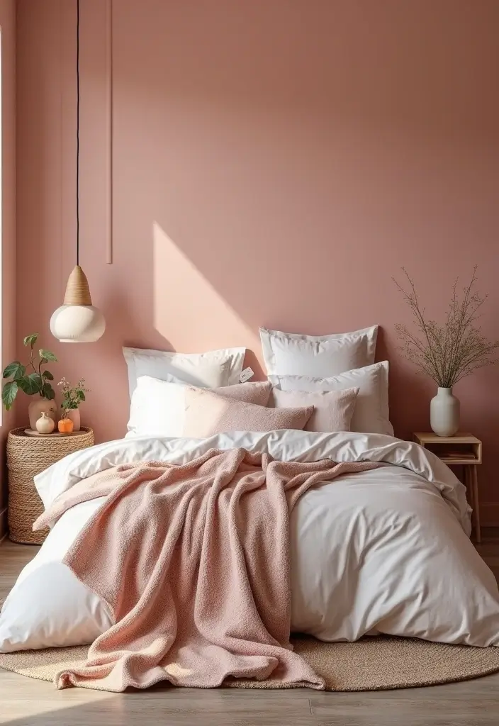 25 Room Painting Ideas Bedroom Aesthetic That Feel Calm & Trendy - 4. Warm Blush Pink