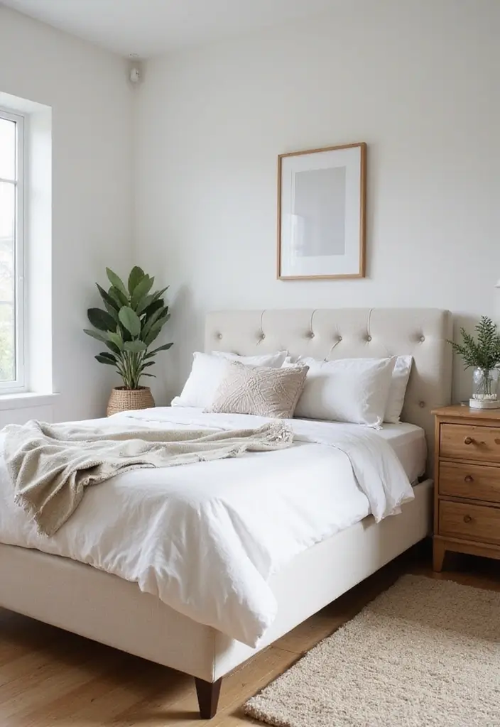 25 Upholstered Beds Bedroom Ideas That Feel Luxe and Cozy - 19. Scandinavian Serenity
