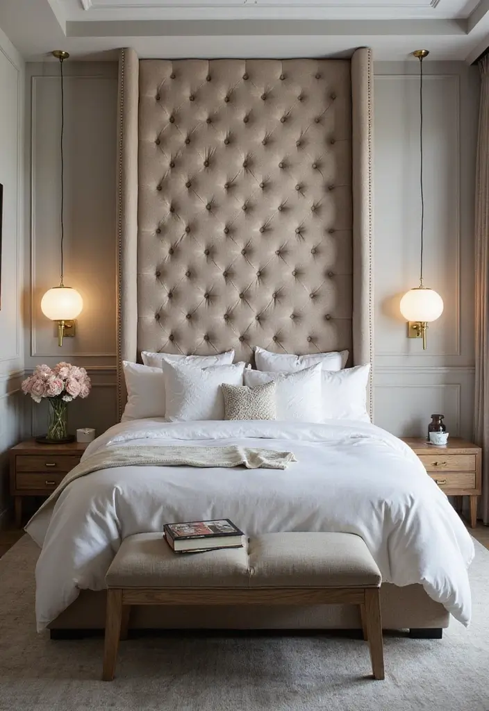 25 Upholstered Beds Bedroom Ideas That Feel Luxe and Cozy - 8. Headboard Heights