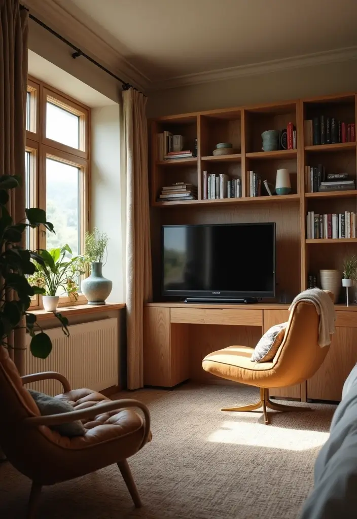 30 Bedroom Ideas with TV That Balance Relaxation & Design - 6. Cozy Nook with TV