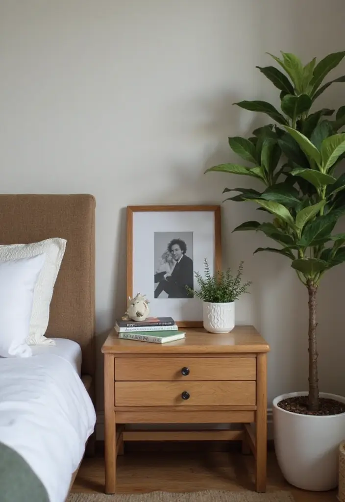 30 Bedroom Photoshoot Ideas Night That Feel Cozy & Romantic - 14. Personalized Bedside Essentials