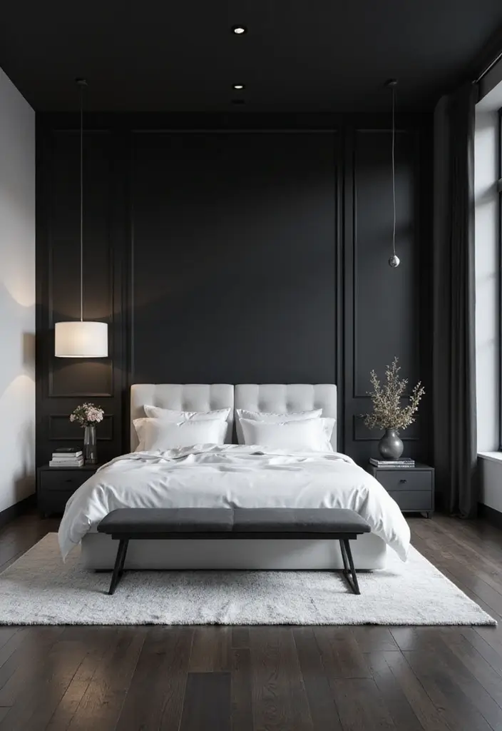 30 Black Aesthetic Bedroom Ideas That Are Sleek and Stylish - 1. Monochrome Minimalism