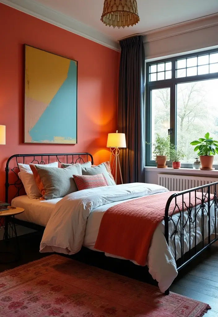 30 Black Bed Frame Bedroom Ideas That Look Strong & Stylish - 27. Trendy Black Metal Frame with a Twist