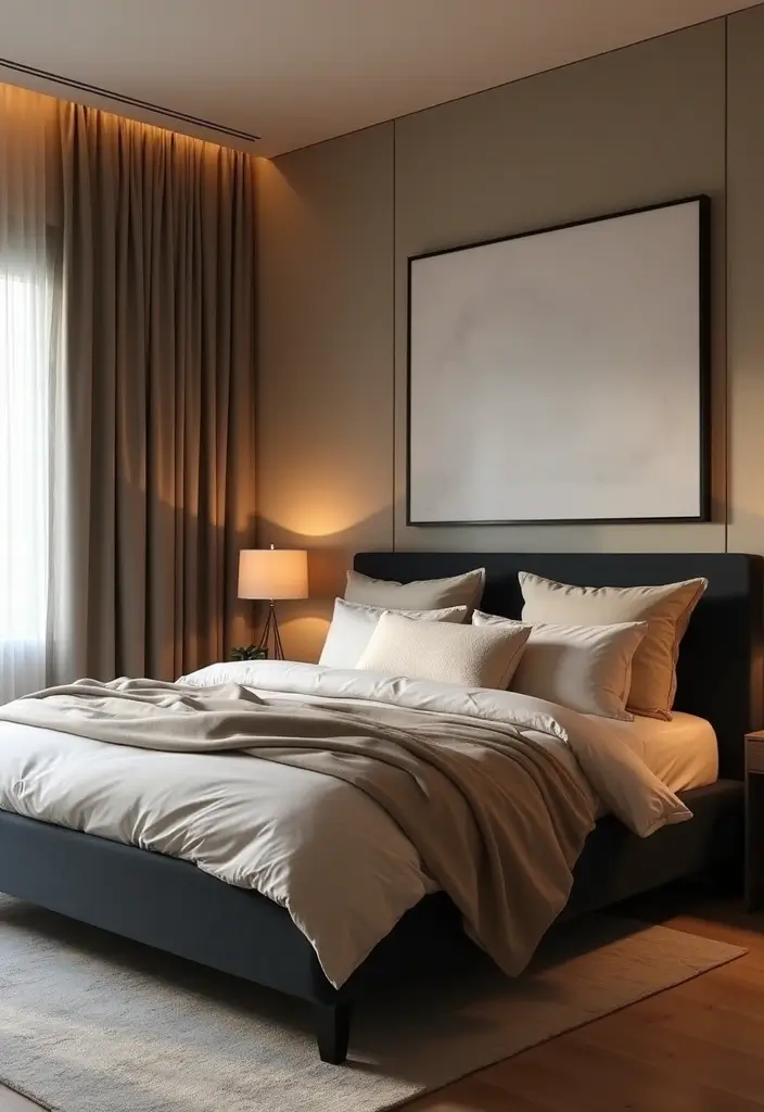 30 Black Bed Frame Bedroom Ideas That Look Strong & Stylish - 30. Ultimate Comfort with a Black Bed Frame