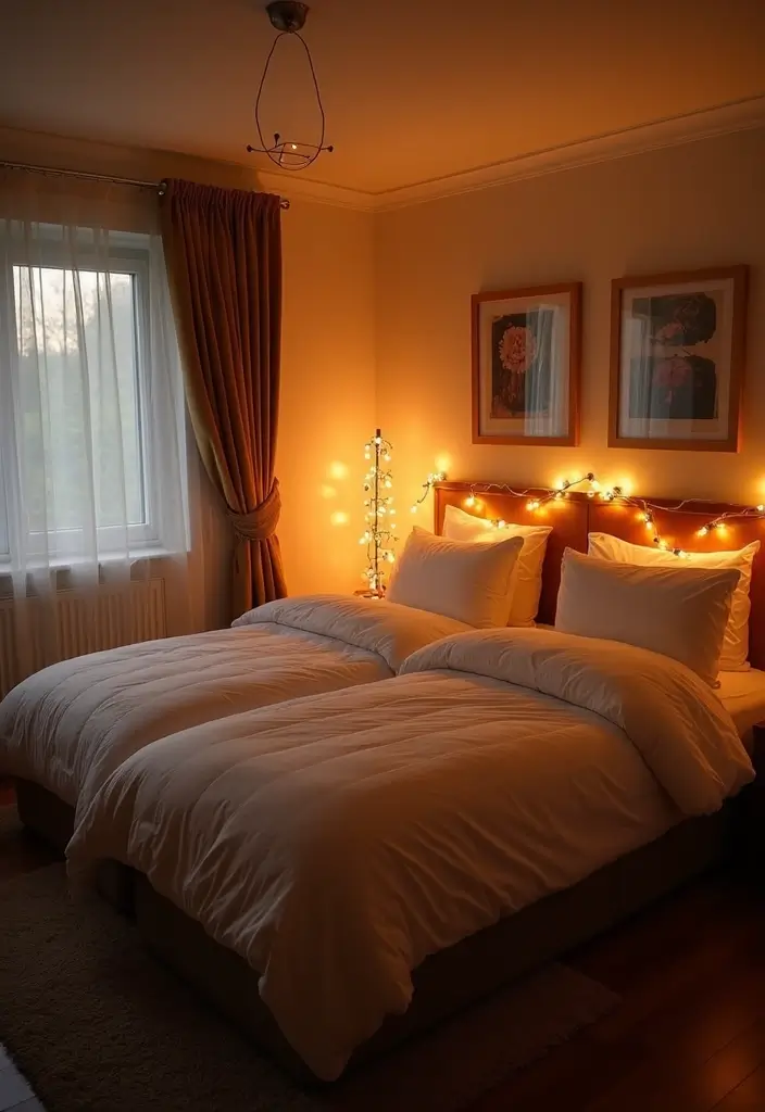 30 Bloxburg Twin Bedroom Ideas That Are Cute & Compact - 13. Accent Lighting