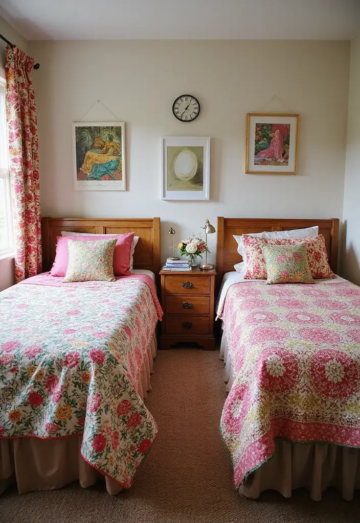 30 Bloxburg Twin Bedroom Ideas That Are Cute & Compact - 17. Colorful Bed Linens