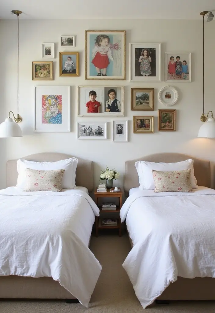 30 Bloxburg Twin Bedroom Ideas That Are Cute & Compact - 7. Personalized Wall Art