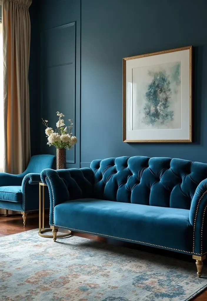 30 Blue Velvet Bedroom Ideas That Exude Luxury and Texture - 7. Blue Velvet Furniture