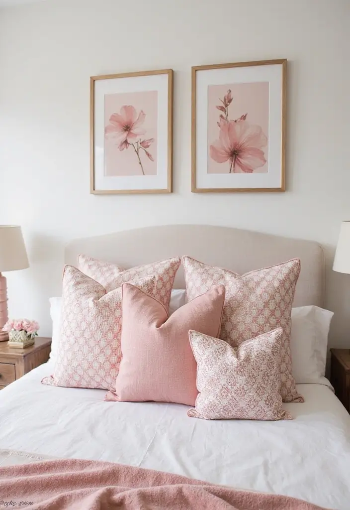 30 Blush Pink Bedroom Ideas That Feel Soft Romantic & Chic - 12. Blush Pink Geometric Patterns