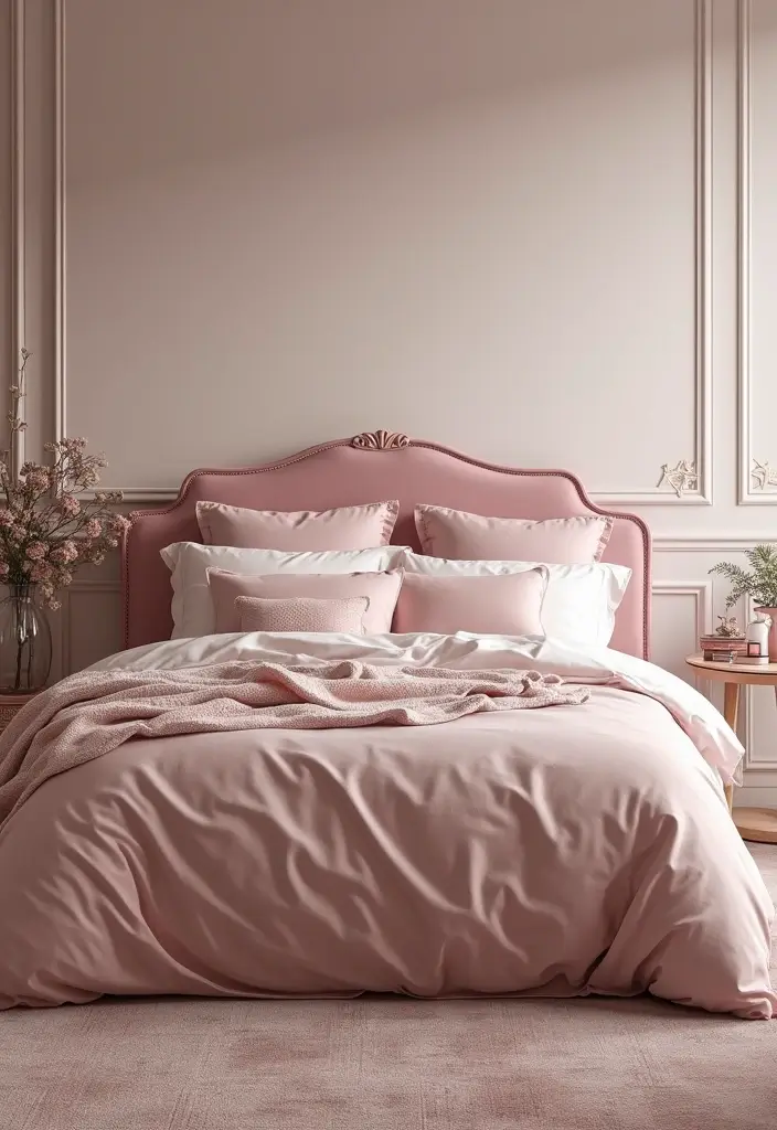 30 Blush Pink Bedroom Ideas That Feel Soft Romantic & Chic - 18. Blush Pink Bed Frames