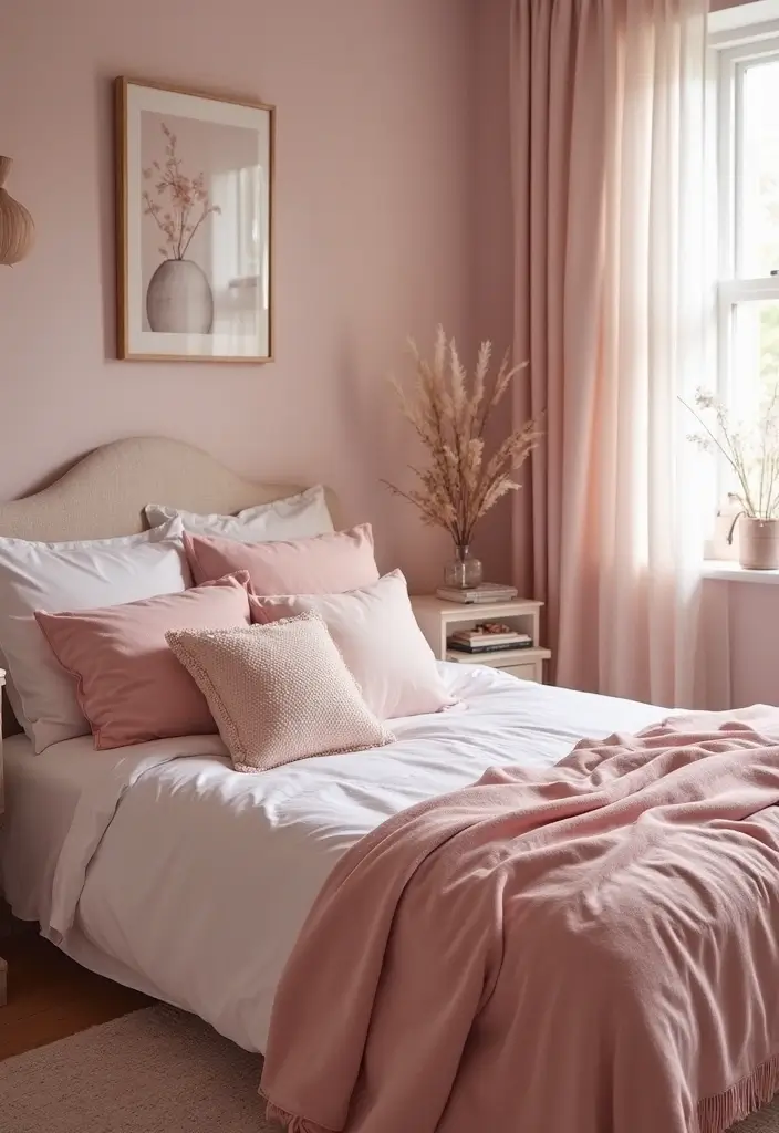 30 Blush Pink Bedroom Ideas That Feel Soft Romantic & Chic - 24. Blush Pink Textile Combinations