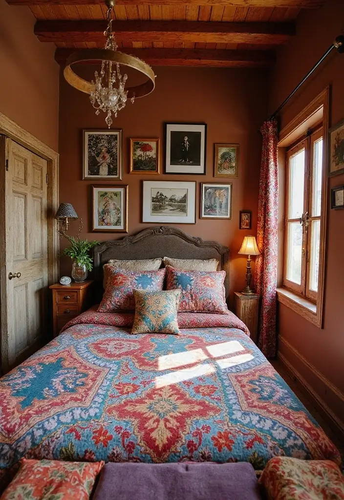 30 Brown Wall Bedroom Ideas That Bring Earthy Elegance - 4. Bohemian Patterns