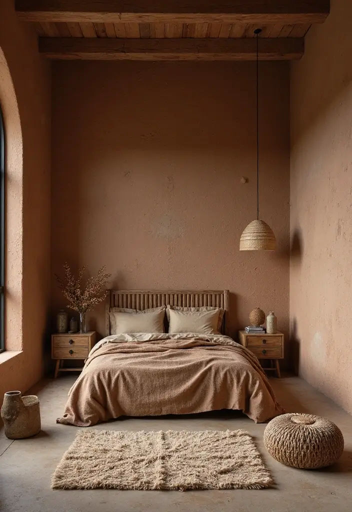 30 Brown Wall Bedroom Ideas That Bring Earthy Elegance - 6. Earthy Textures
