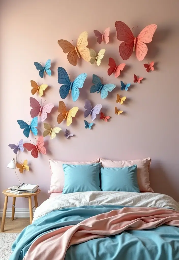 30 Butterfly Wall Decor Bedroom Ideas That Look Whimsical & Lovely - 1. 3D Butterfly Wall Art