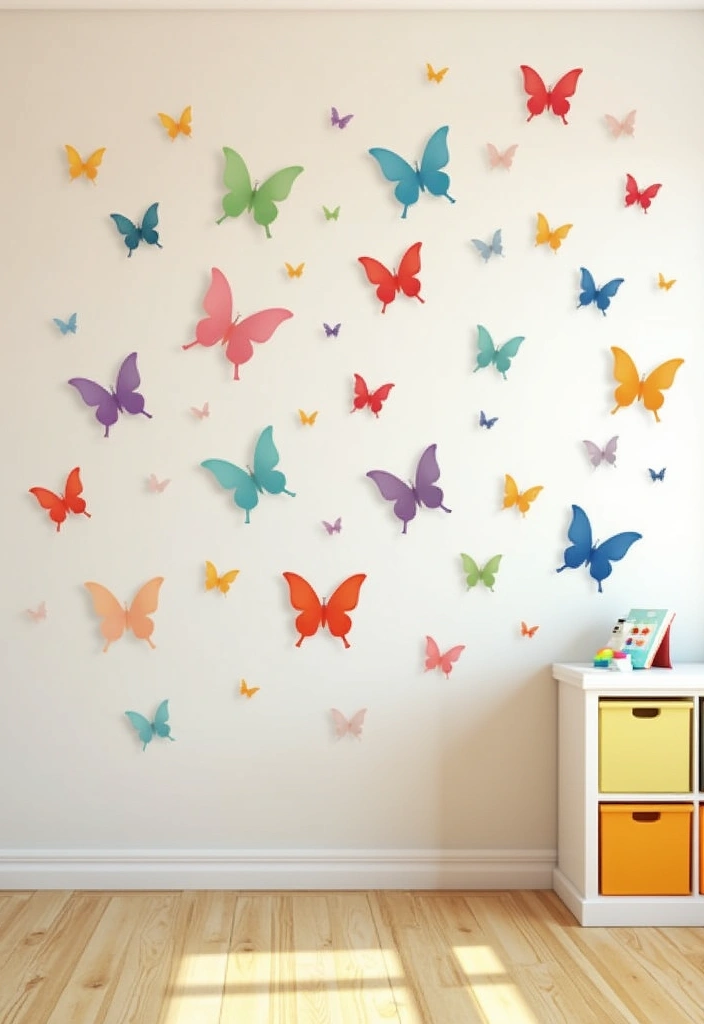 30 Butterfly Wall Decor Bedroom Ideas That Look Whimsical & Lovely - 2. Butterfly Wall Decals