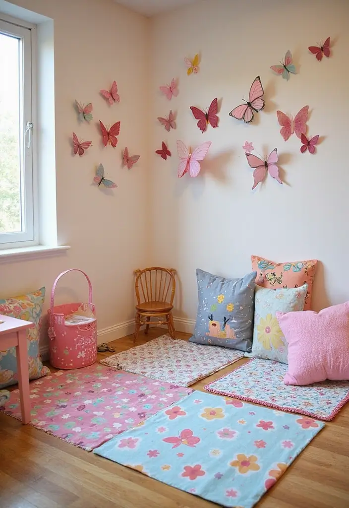 30 Butterfly Wall Decor Bedroom Ideas That Look Whimsical & Lovely - 25. Butterfly Themed Play Area