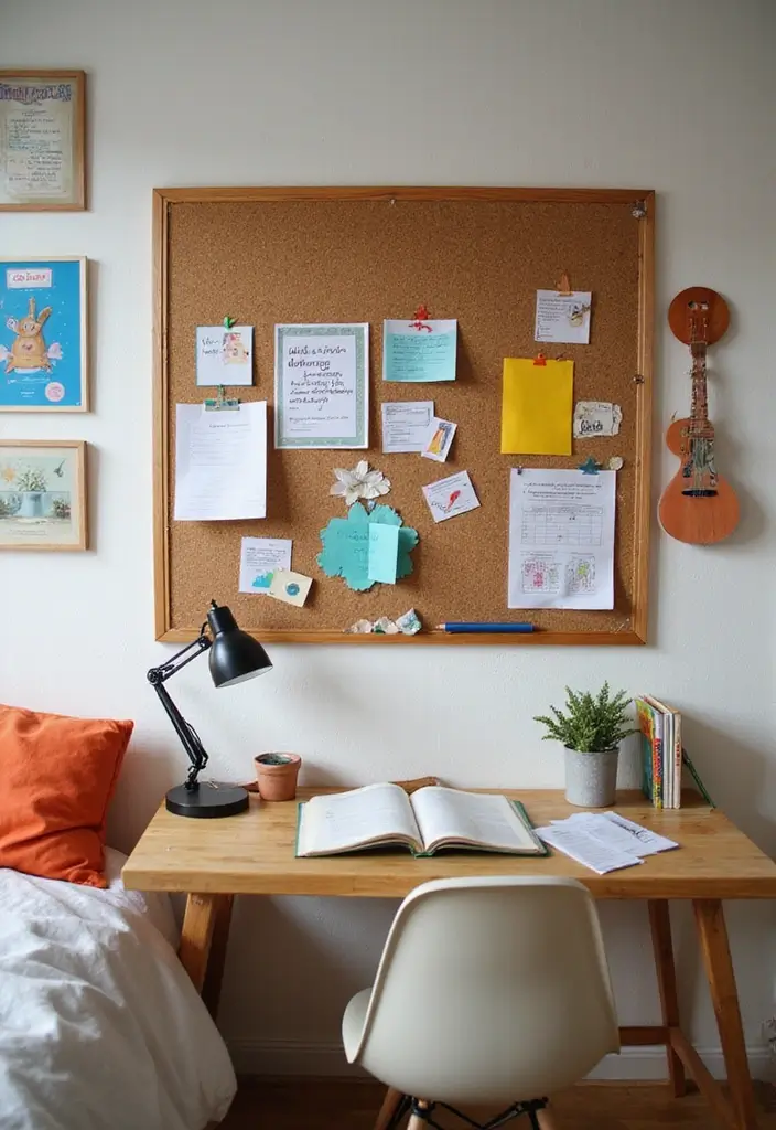 30 Cork Board Ideas for Bedroom Aesthetic That Inspire You Daily - 10. Interactive Learning Board