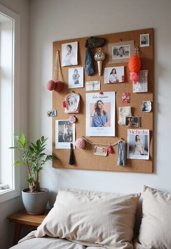 30 Cork Board Ideas for Bedroom Aesthetic That Inspire You Daily - 16. Fashion Inspiration Board