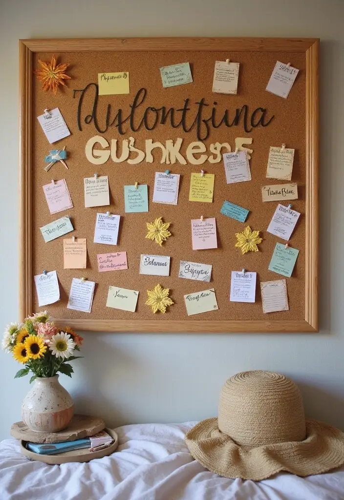 30 Cork Board Ideas for Bedroom Aesthetic That Inspire You Daily - 25. Gratitude Board