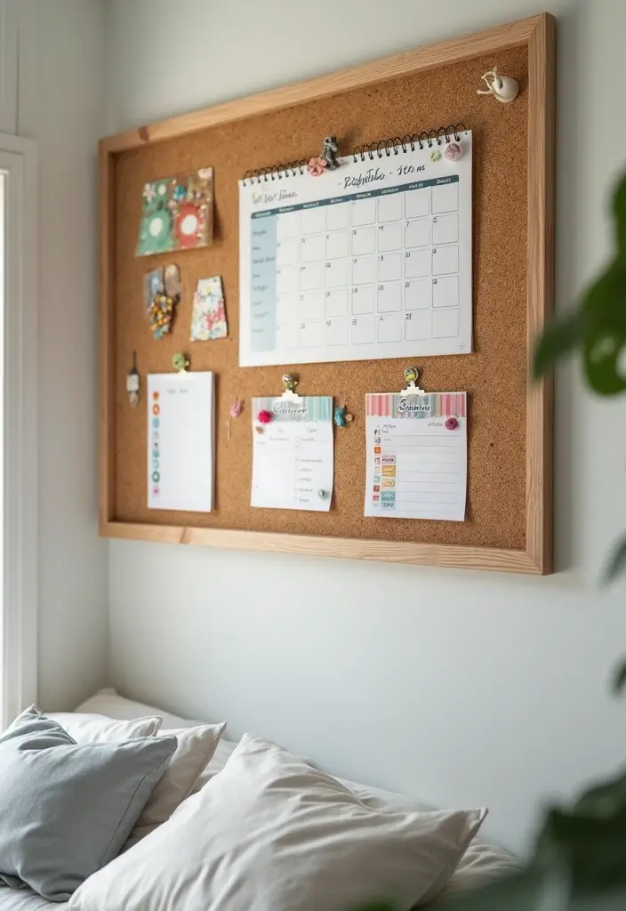 30 Cork Board Ideas for Bedroom Aesthetic That Inspire You Daily - 4. Calendar and To-Do List