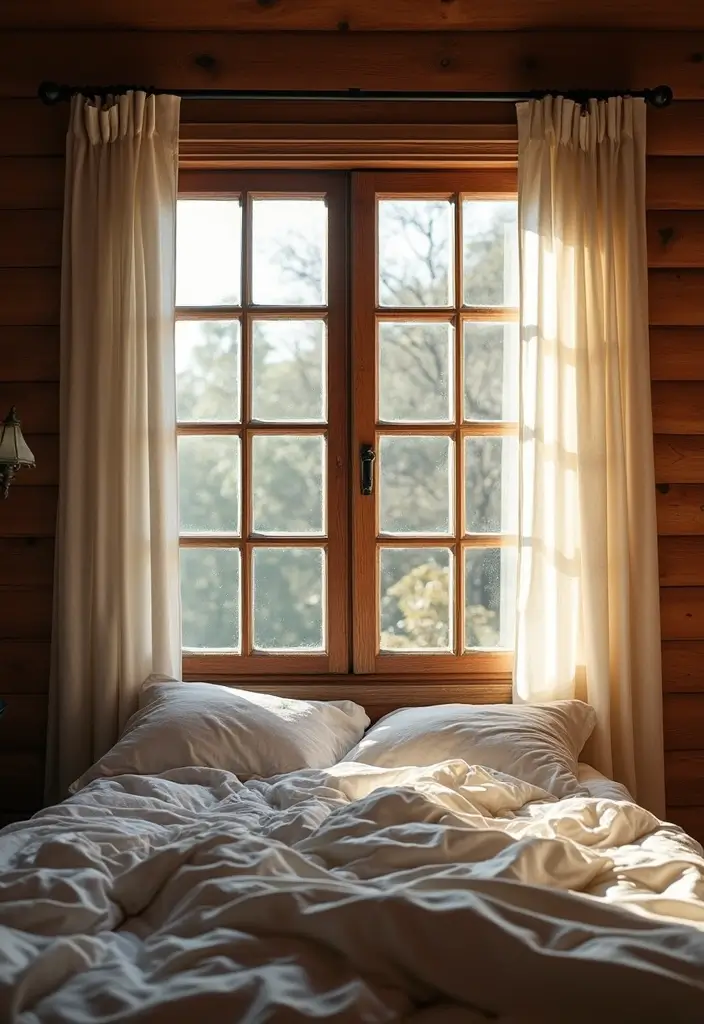 30 Dark Oak Bedroom Ideas That Bring Natural Warmth - 19. Dark Oak Window Frames